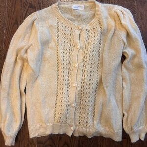 Sezane Cream Knit Cardigan